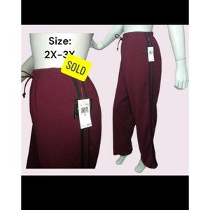 Burgundy/Black Tracksuit Sweatsuit Loungewear Pants size 2X available